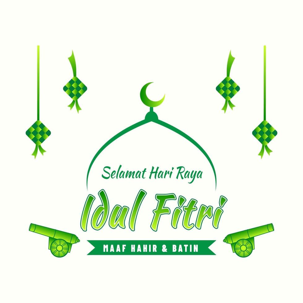 Greetings for beautiful idul fitr vector