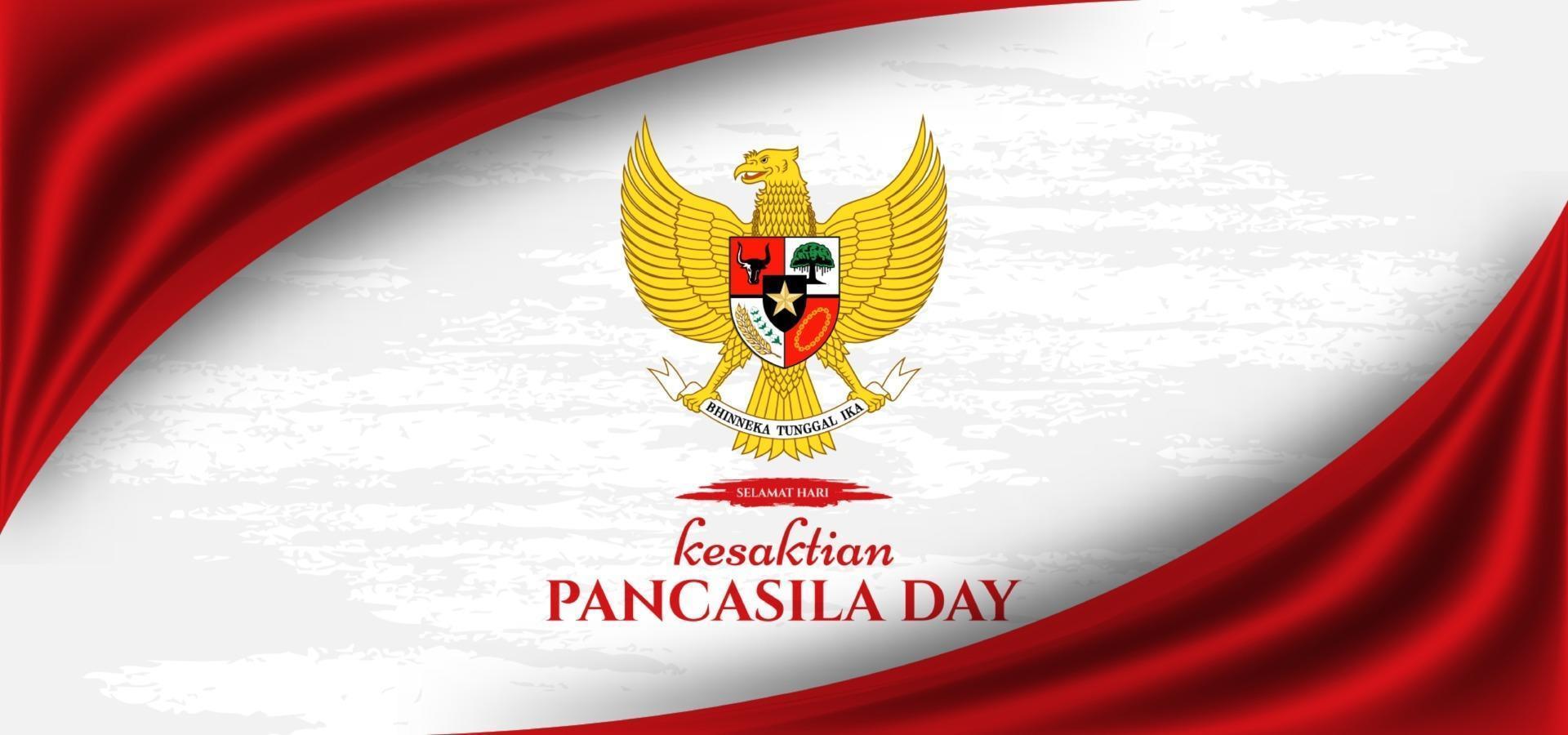 Beautiful happy pancasila day indonesia background vector