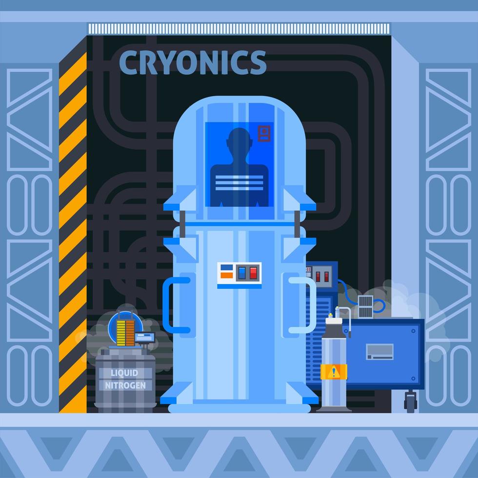 Cryogenic Facilities Flat Background Vector Illustration