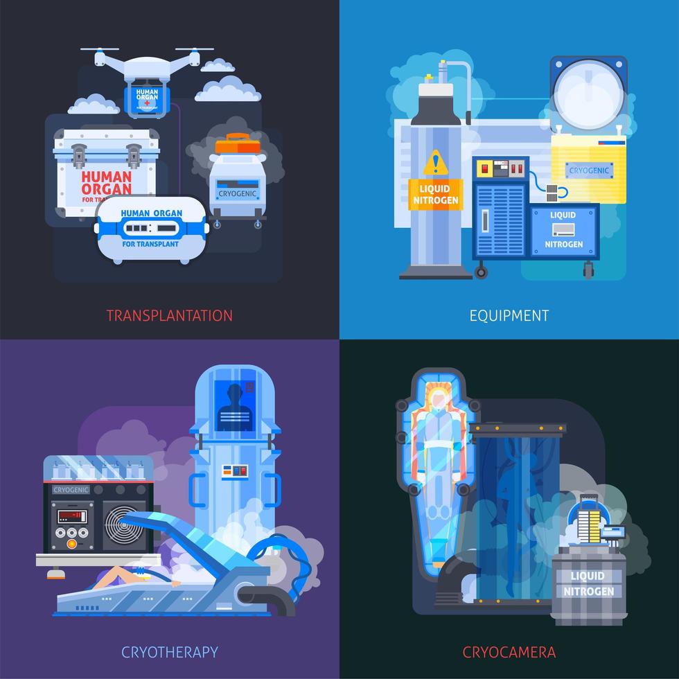 Cryotherapy Transplantation Design Concept Vector Illustration