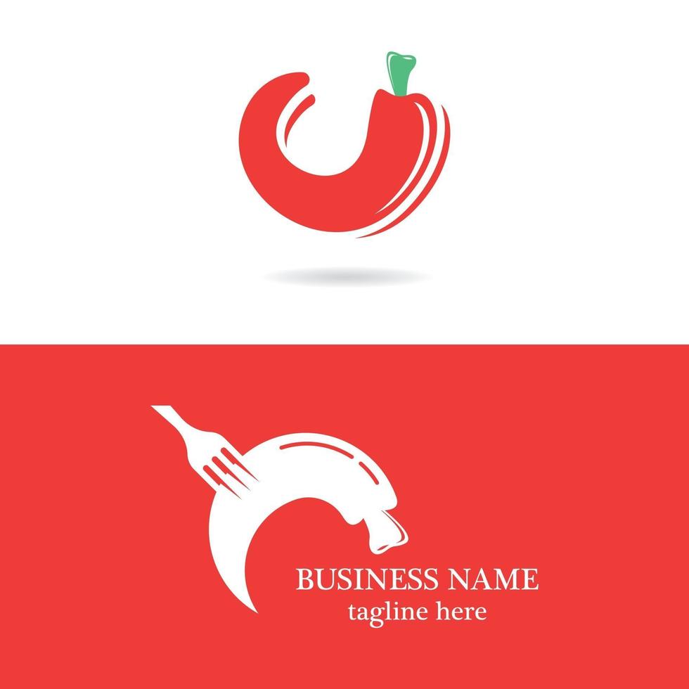 Chili hot logo template vector
