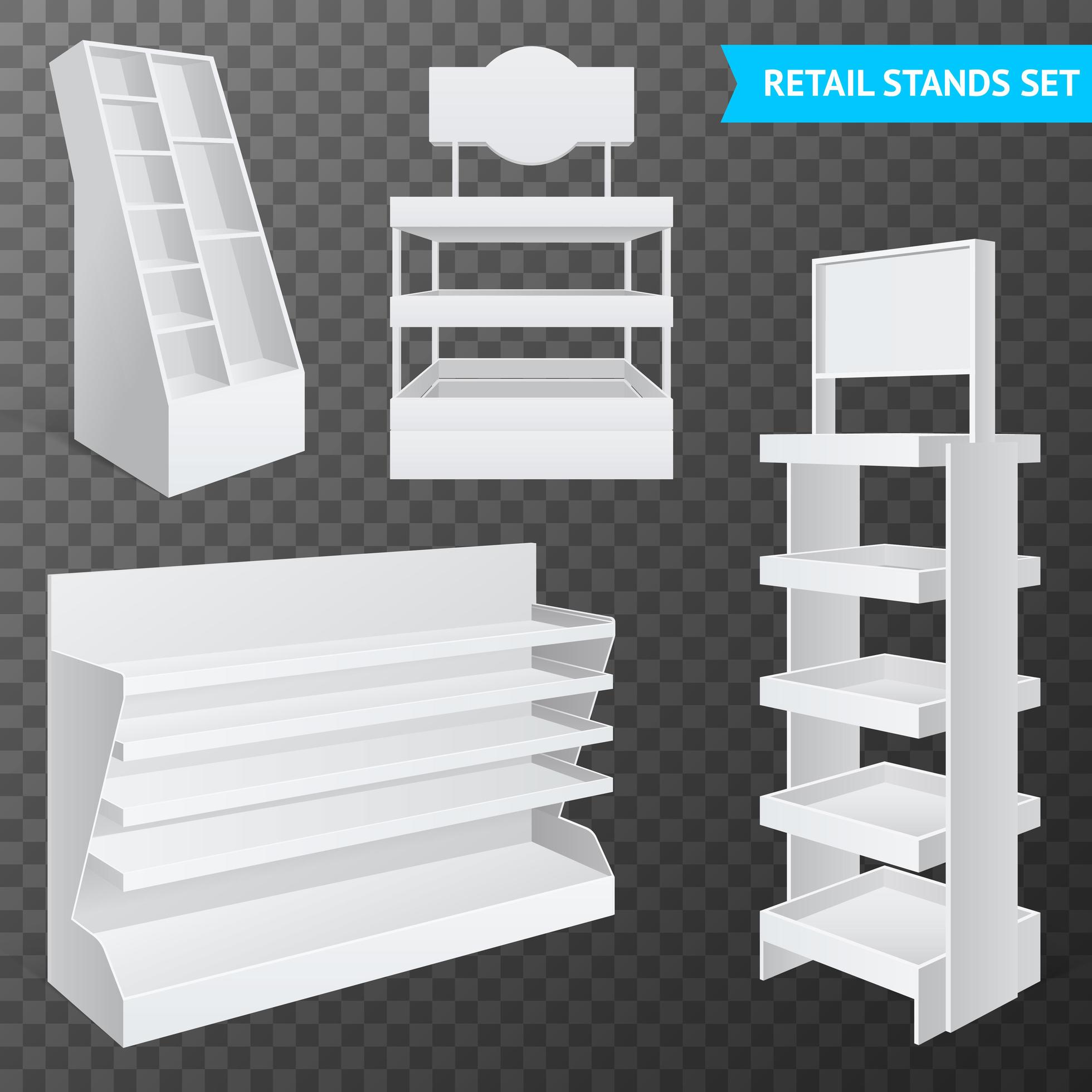 Retail Stands Set Vector Illustration 2401570 Vector Art at Vecteezy