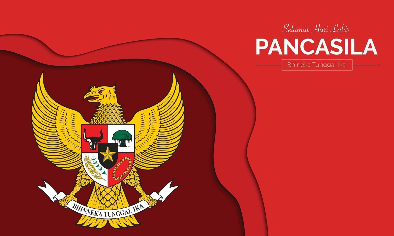 Pancasila Day In Simple Paper vector