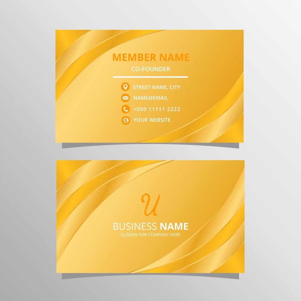 Minimalist Gold Luxury Business Card Template vector