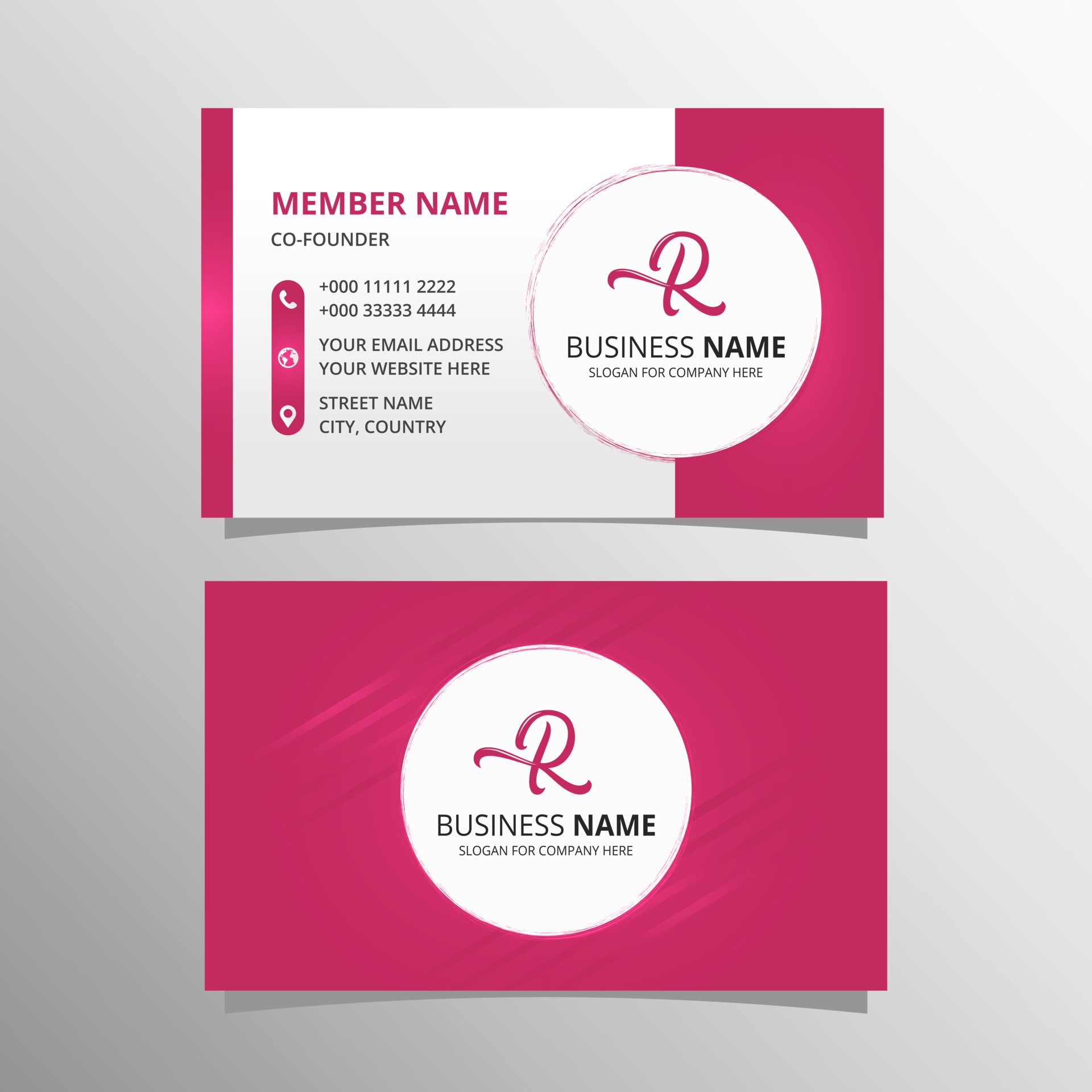 Beautiful Pink Business Card Template With Stripes 2401659 Vector Art Beautiful Pink Business Card Template With Stripes 2401659 Vector Art