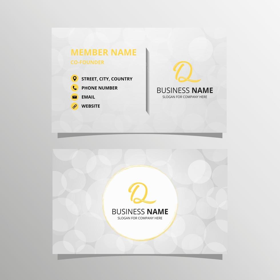 Abstract Shiny White Light Business Card Template vector