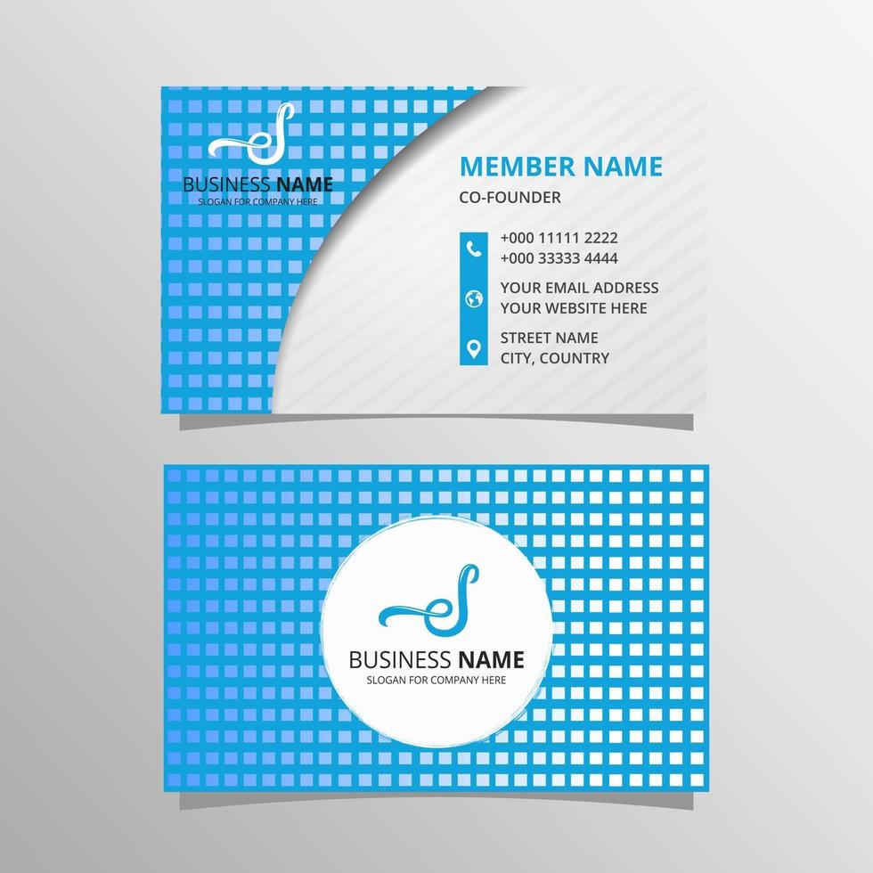 Gradient Geometric Business Card Template With Square Pattern vector