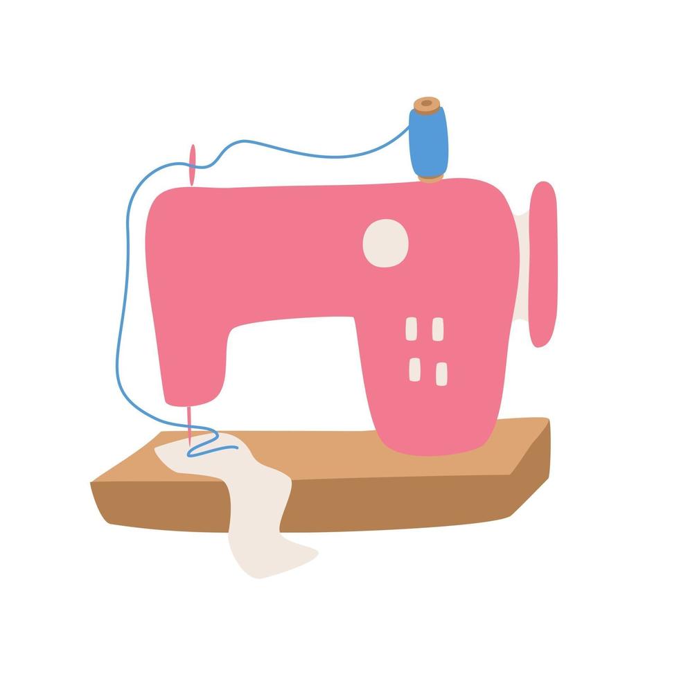 Color Sewing Machine Equipment for tailors and crafters Vector illustration for your graphic design on a white background