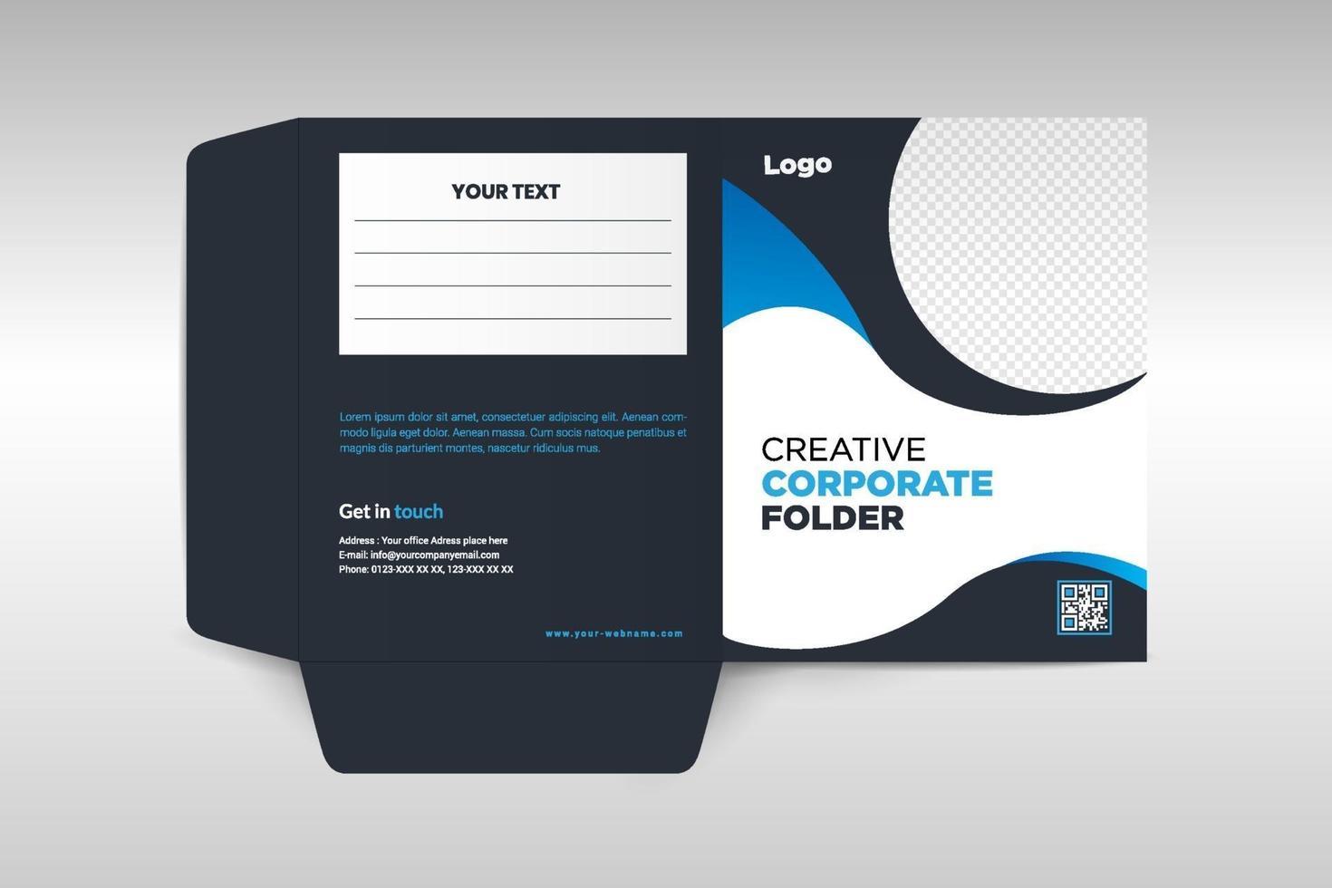 Elegant corporate folder template vector