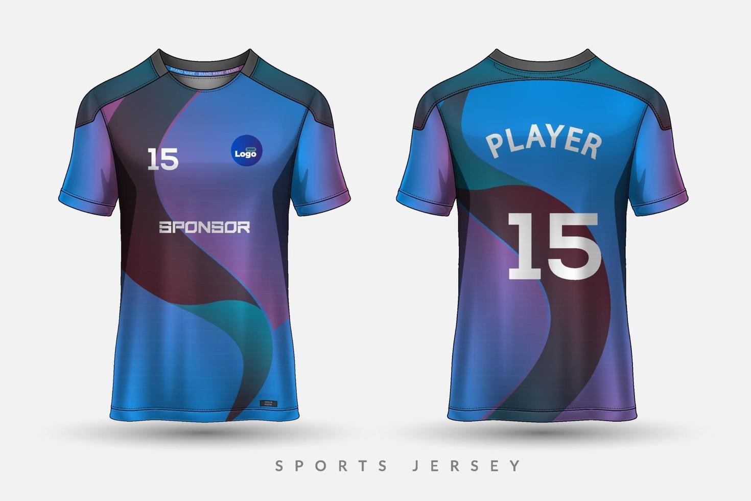 soccer jersey sport shirt template design for soccer Sport basket ball running uniform in front view back view vector