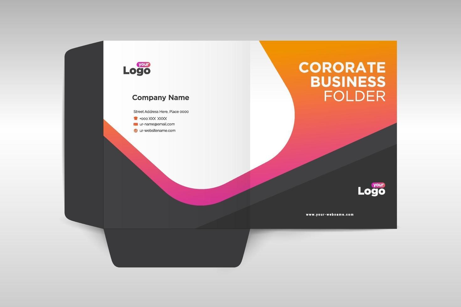 Elegant corporate folder template vector