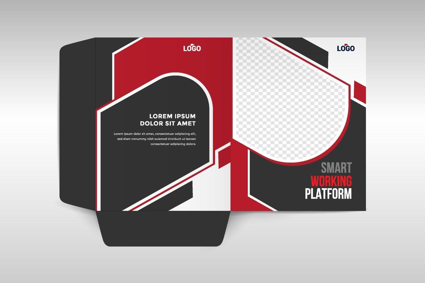 Elegant corporate folder template vector