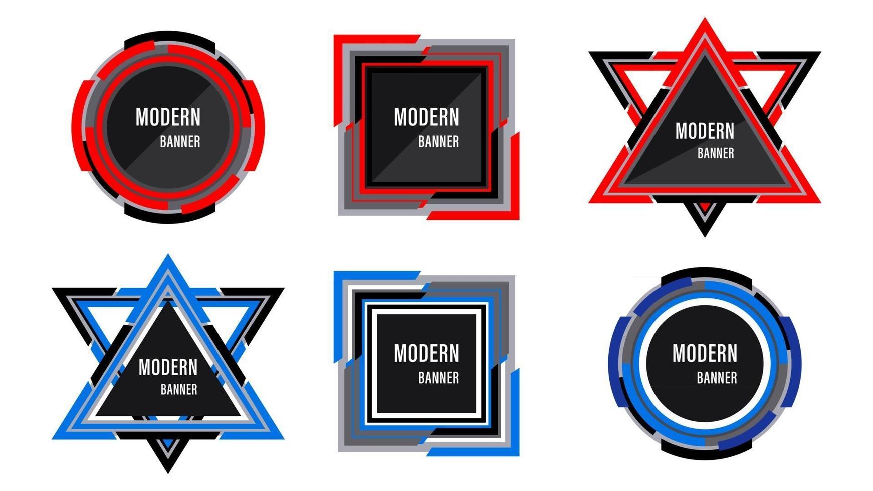 Set geometric shapes emblems vector