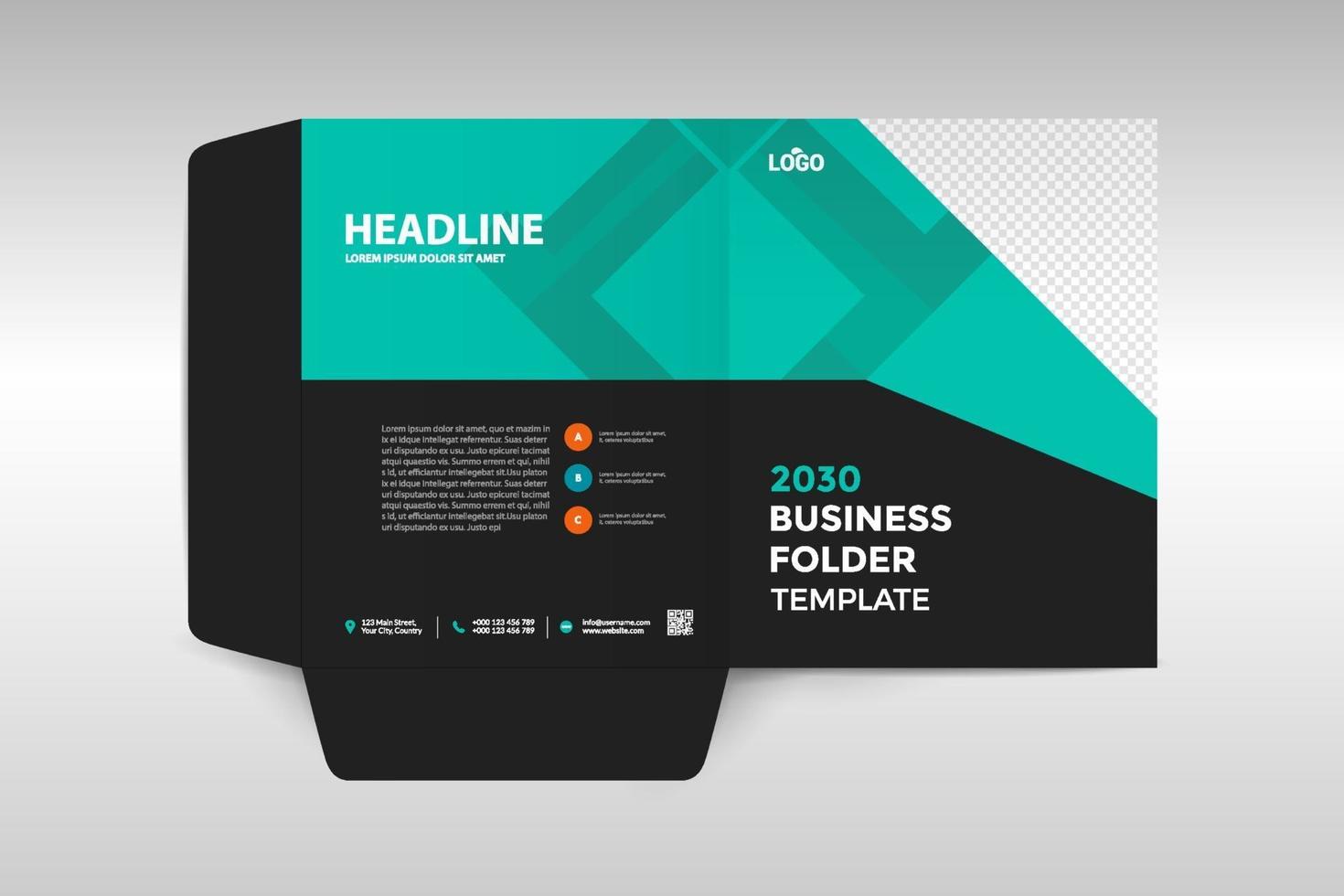 Elegant corporate folder template vector