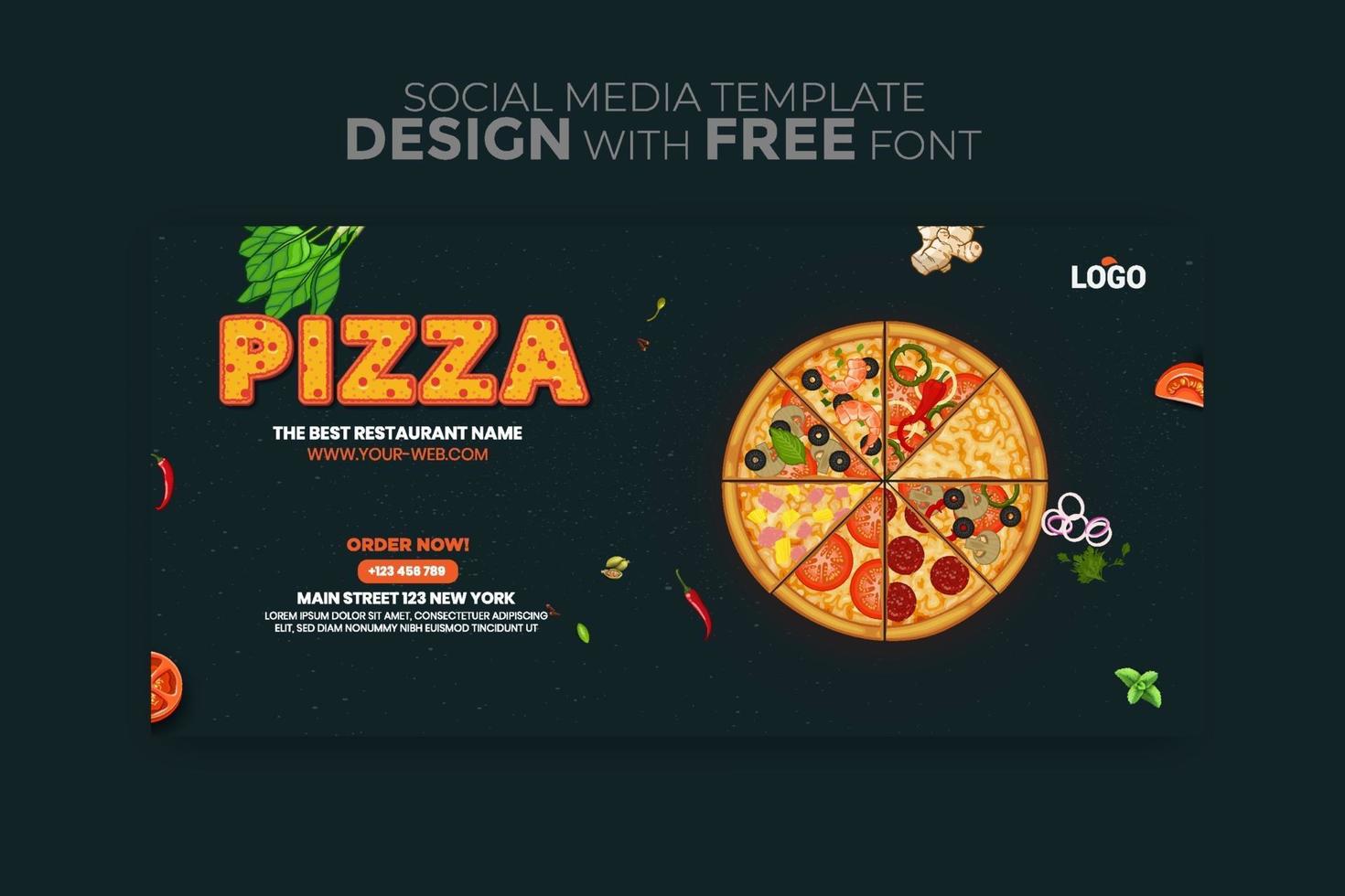 Food menu banner social media template vector