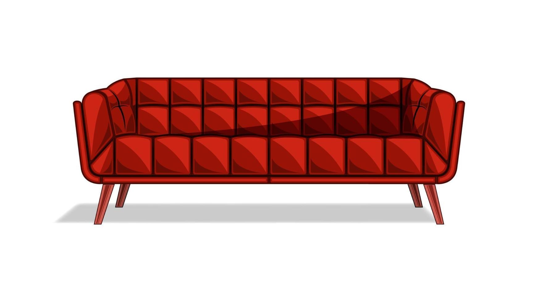 Couch sofa isolated cartoon style vector