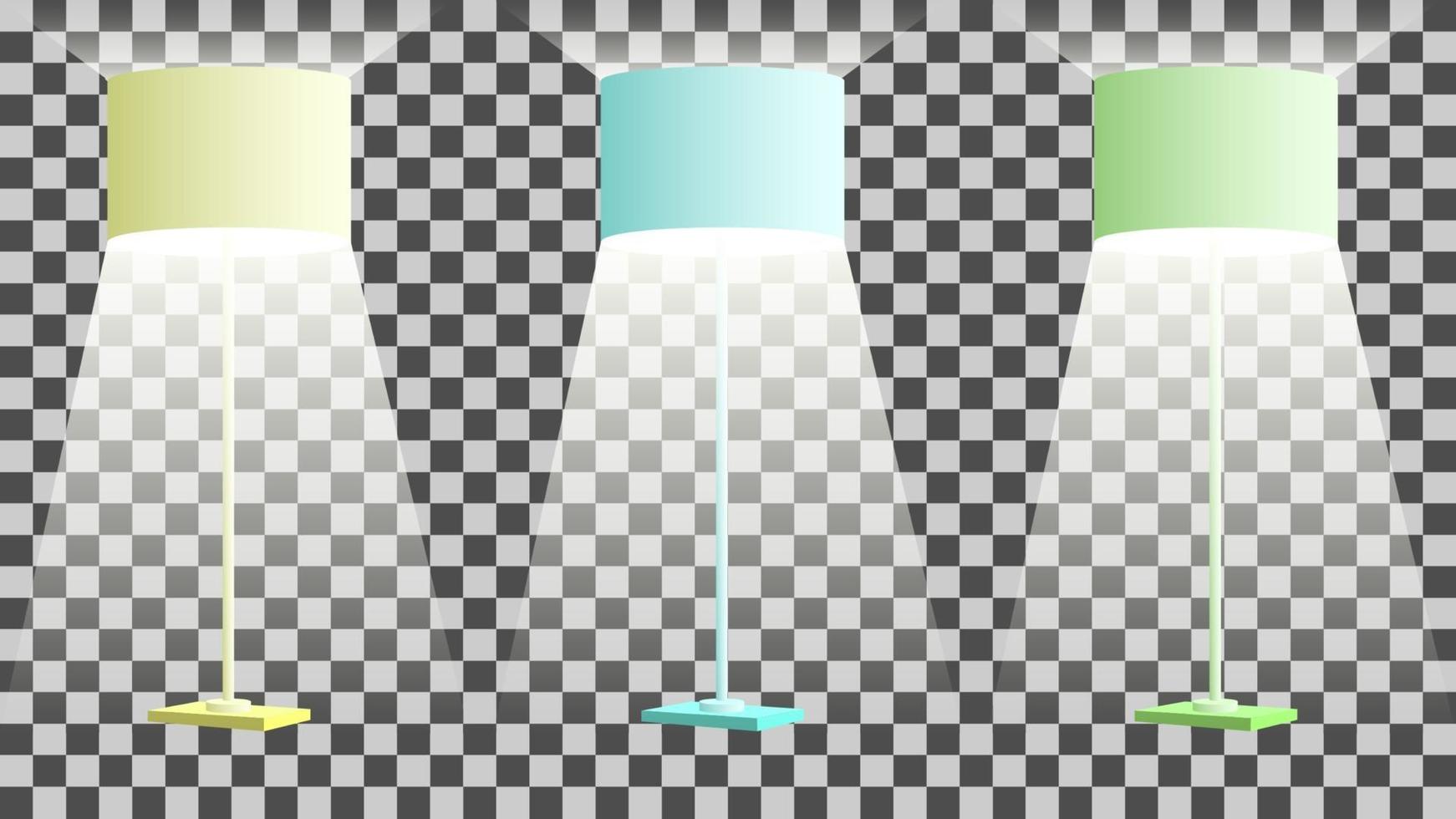 Realistic set floor lamps isolated vector