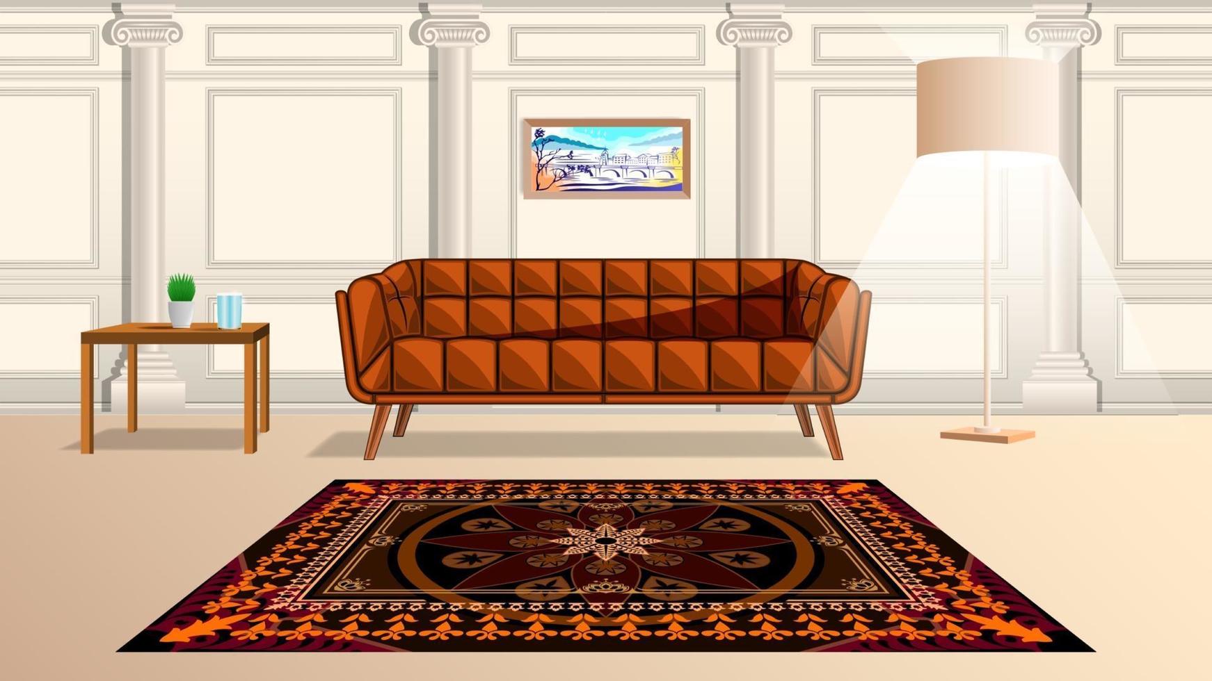living room cartoon style vector