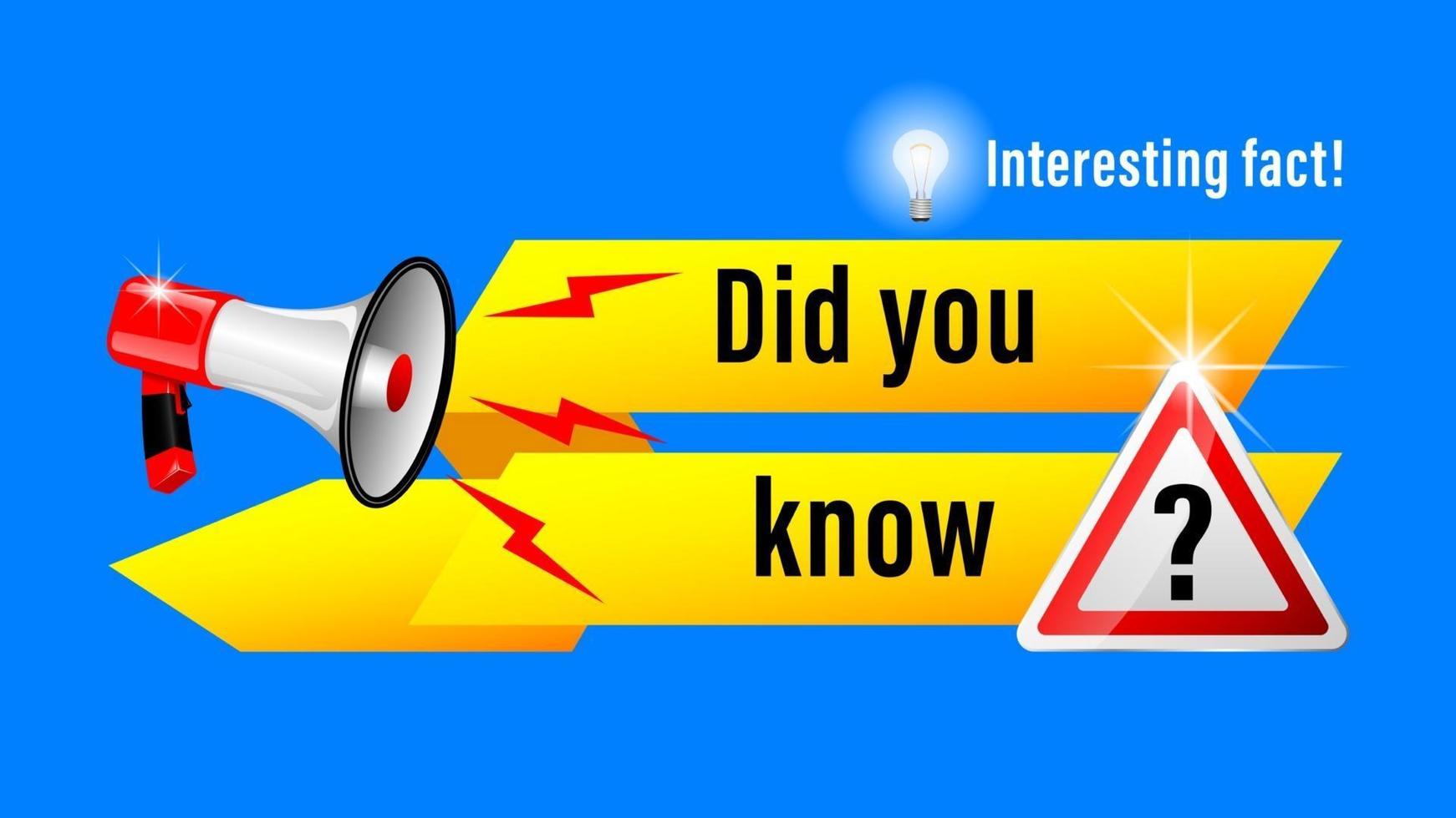 Interesting fact megaphone 3d vector