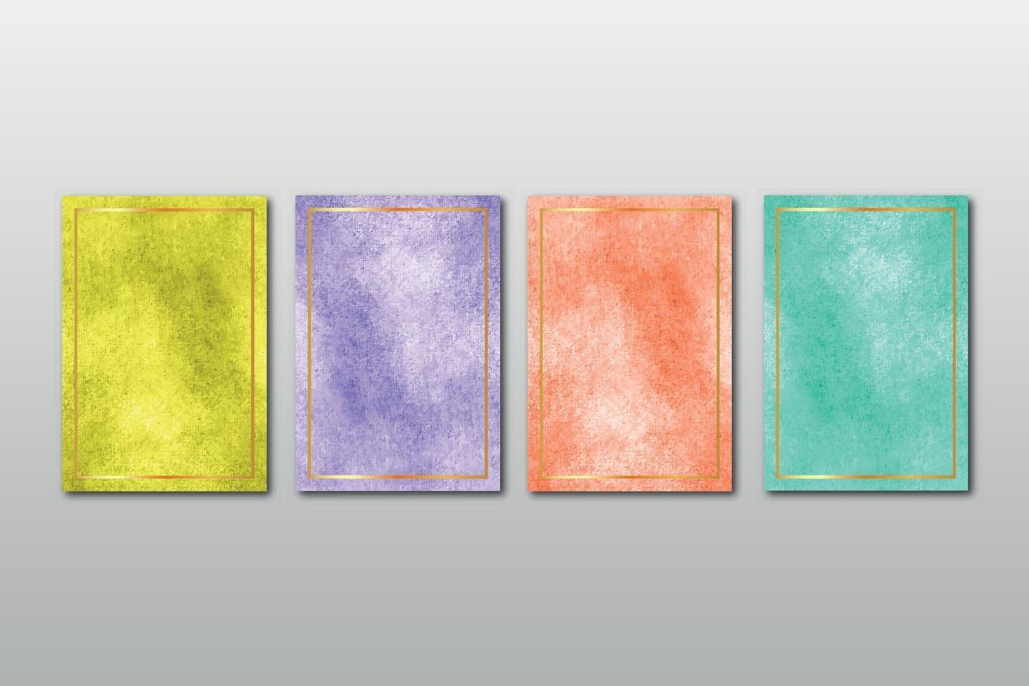 Set of watercolor hand painted background texture aquarelle abstract emerald backdrop horizontal template vector