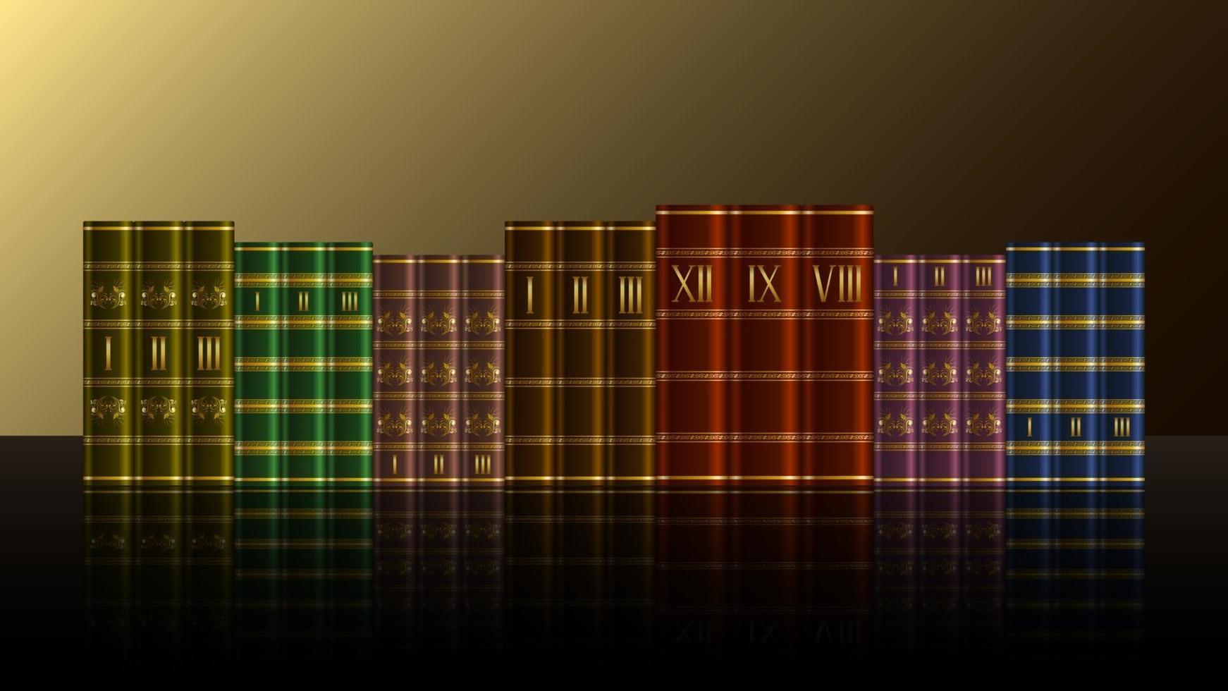 Stack books volume realistic vector