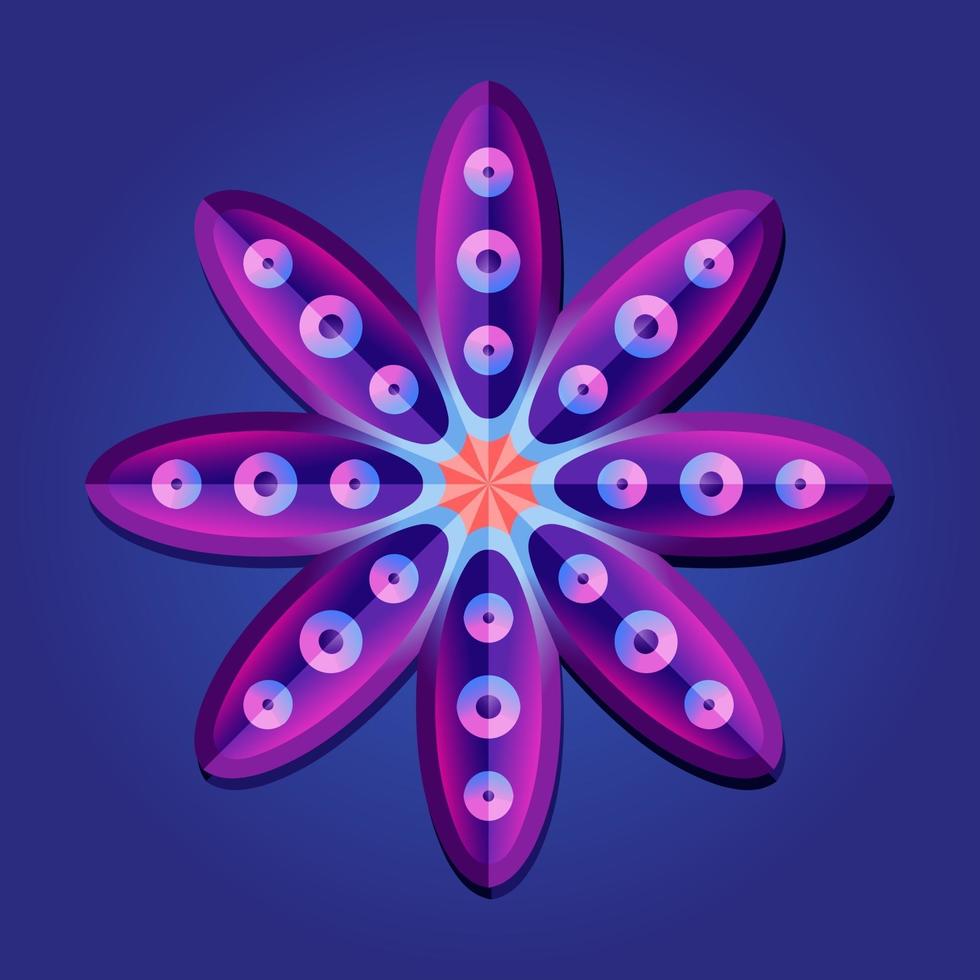 This is violet a geometric polygonal mandala in the form of a star vector