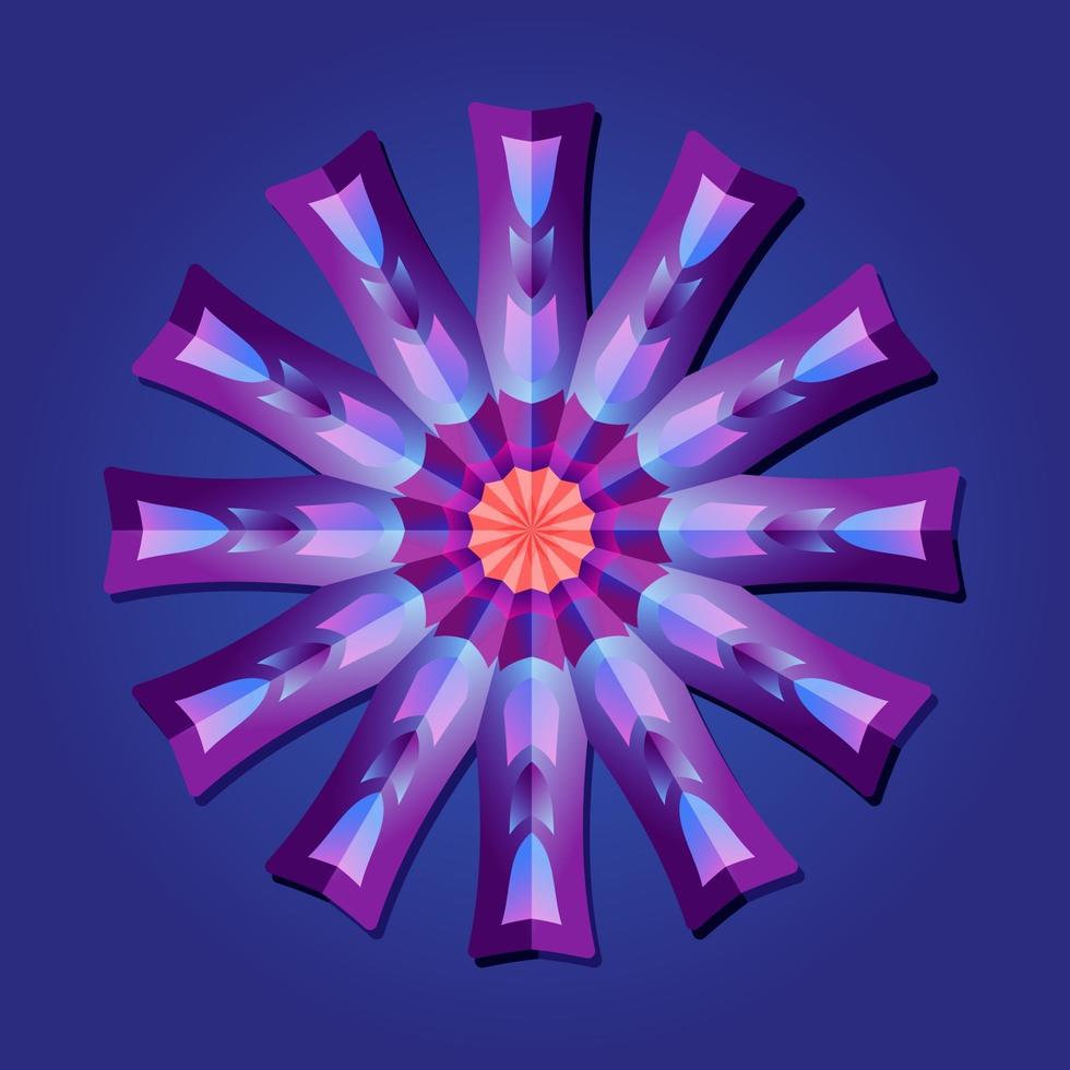 This is violet a geometric polygonal mandala in the form of a star vector