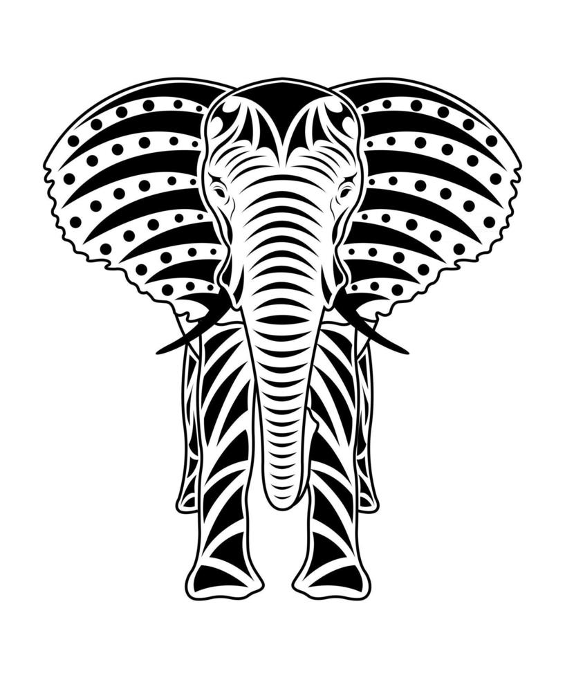 elefante aislado vista frontal vector