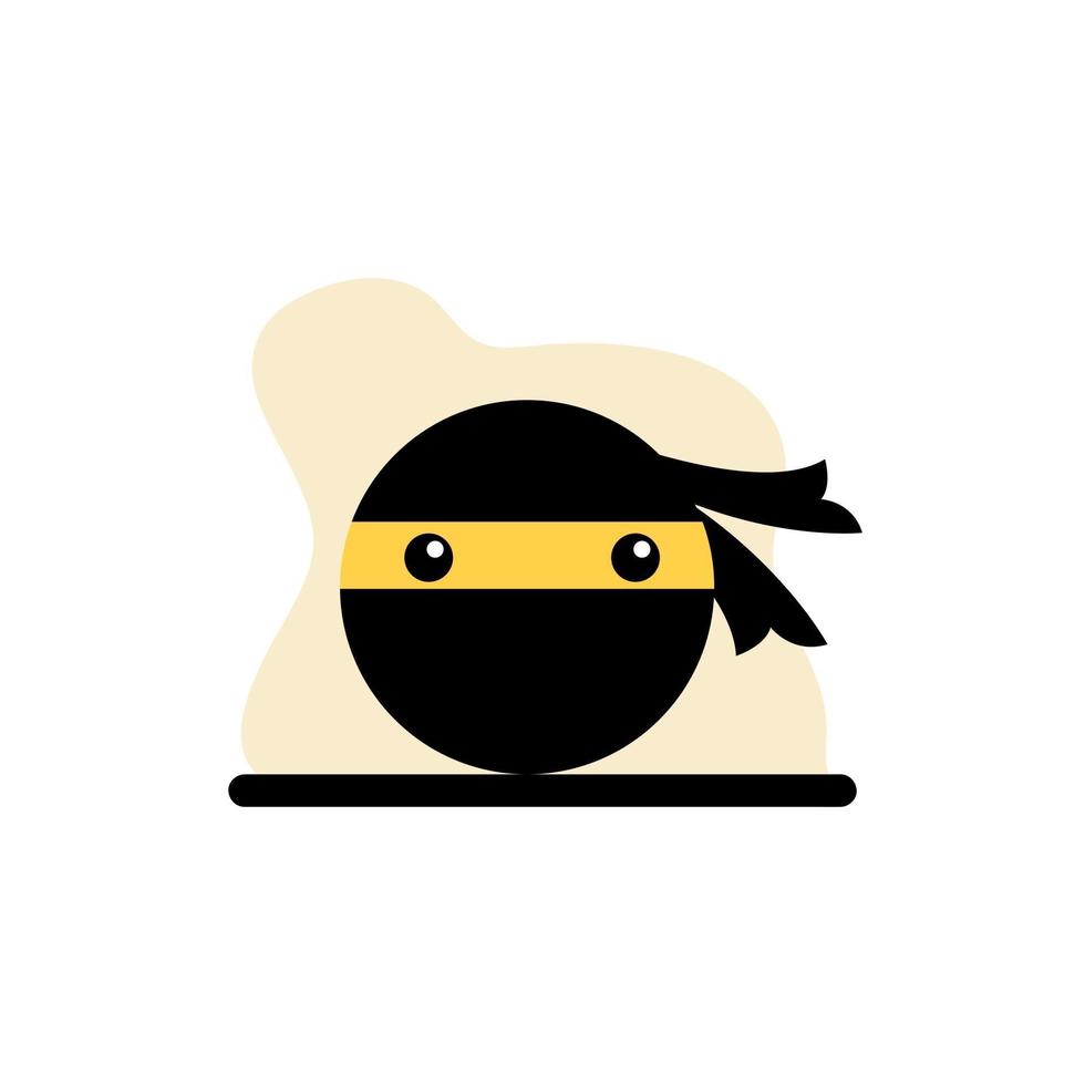 Diseño de concepto de ilustración de vector de expresión de icono de ninja