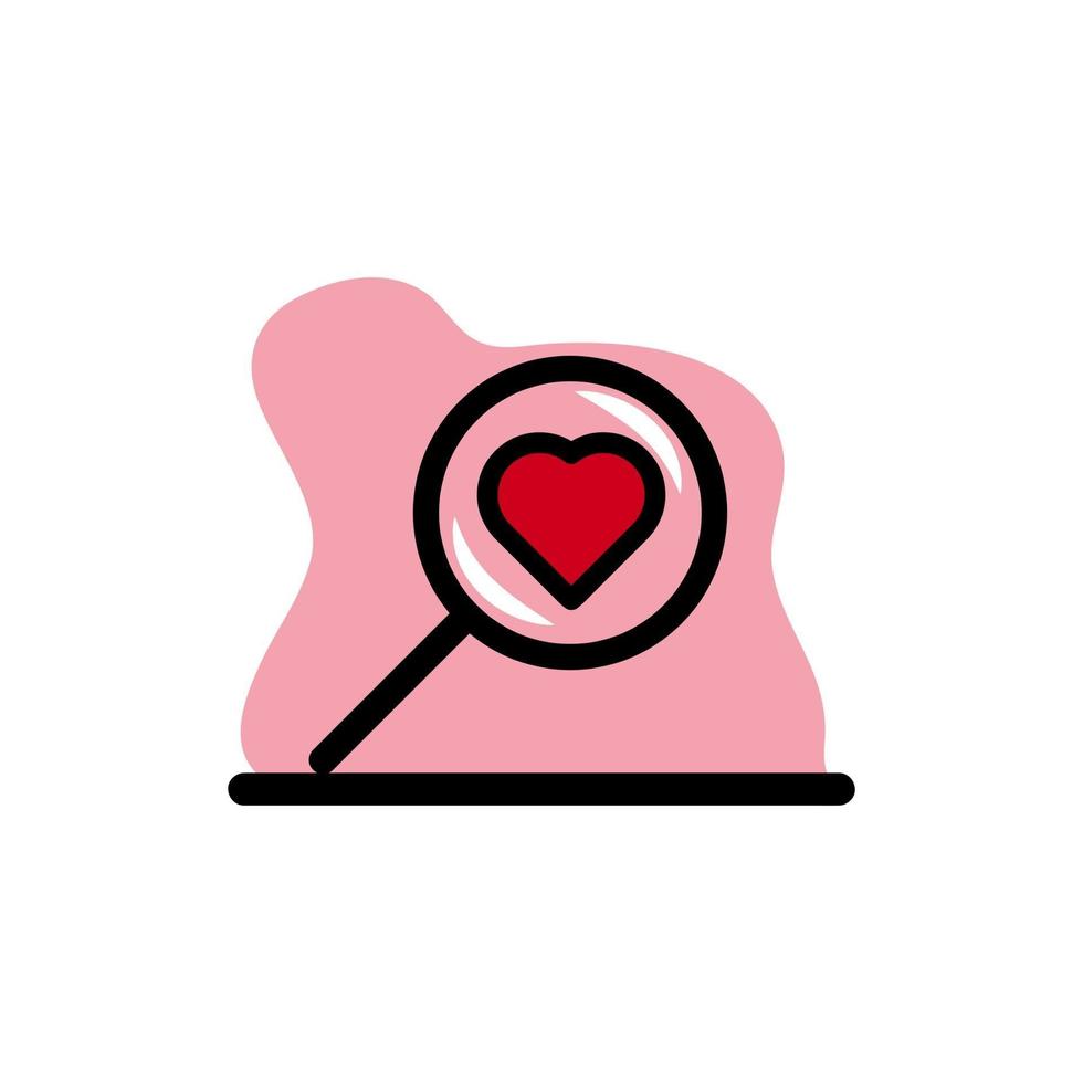 Encontrar el concepto de diseño de ilustración de vector de icono de amor