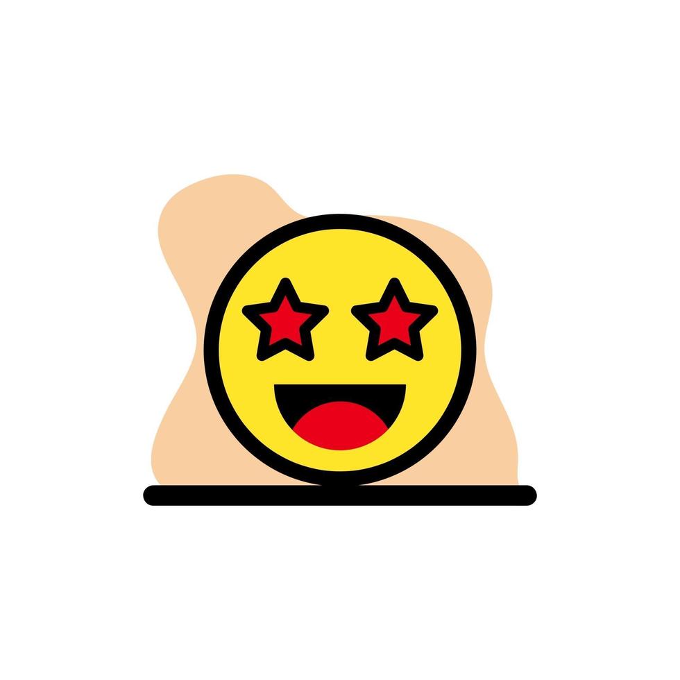 Smiley Star Emoji Icon Conceptual Vector Illustration Design