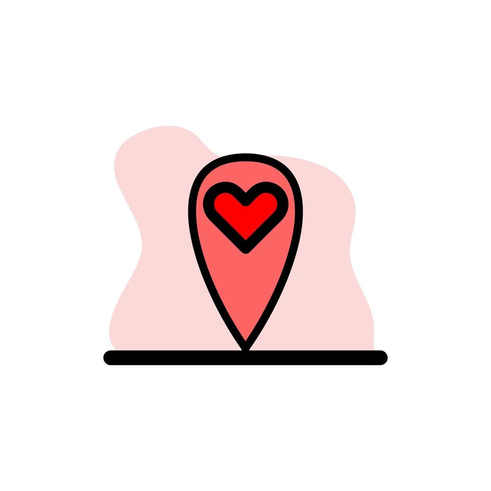 Ilustración de diseño de icono conceptual de vector de ubicación de amor