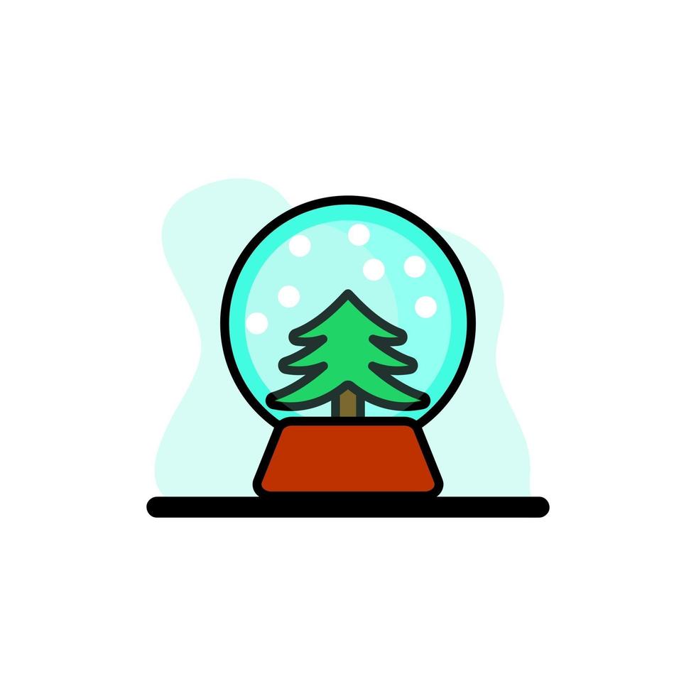 Icono de globo de nieve de cristal conceptual, diseño de ilustraciones vectoriales vector