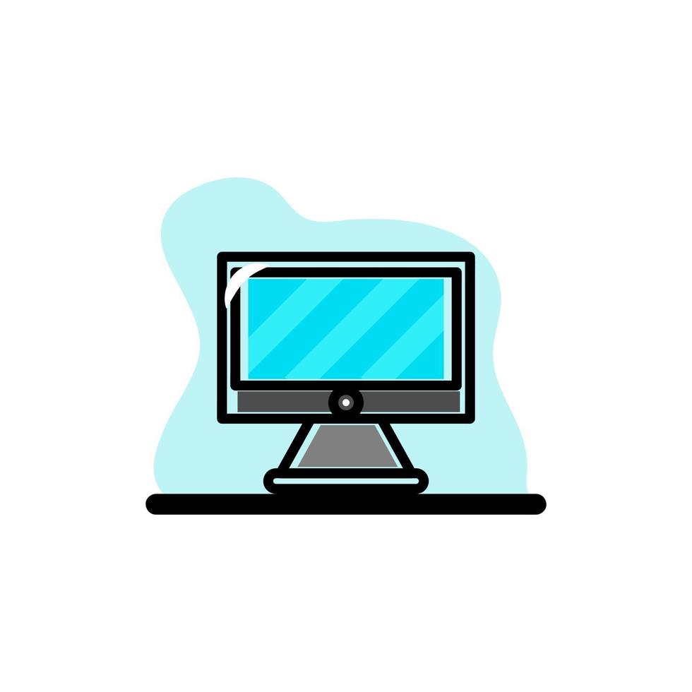 computadora, pc, concepto, icono, vector, illustratin, diseño vector