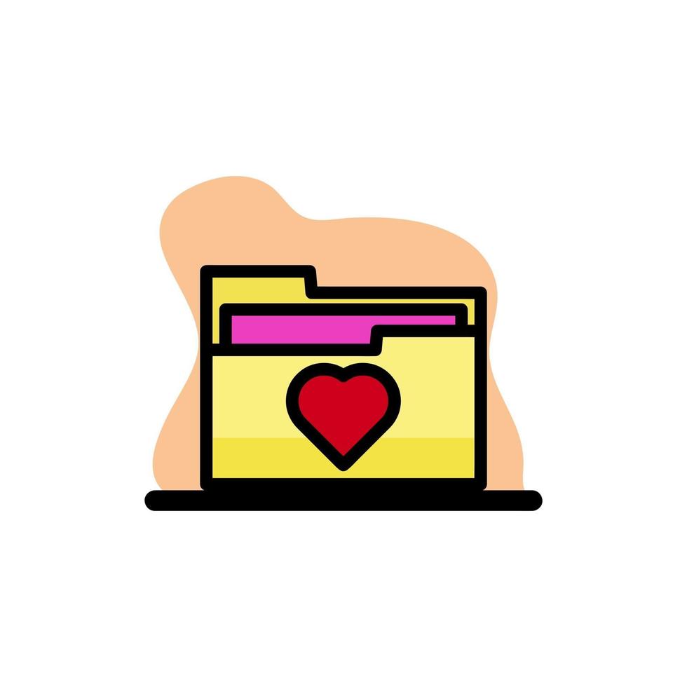 Favourite Folder Cute Icon Conceptual Vector Illustration Design