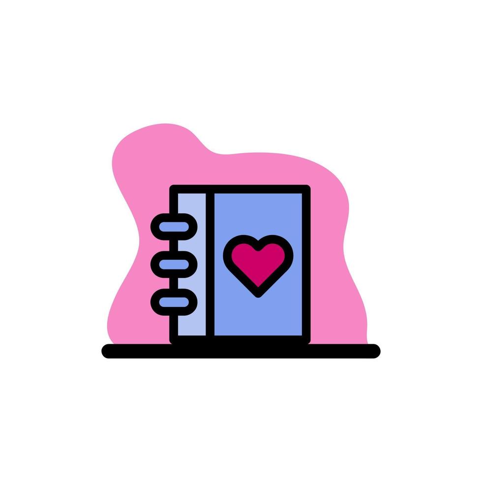 Diseño de ilustración de concepto de vector de icono de álbum de historia de amor