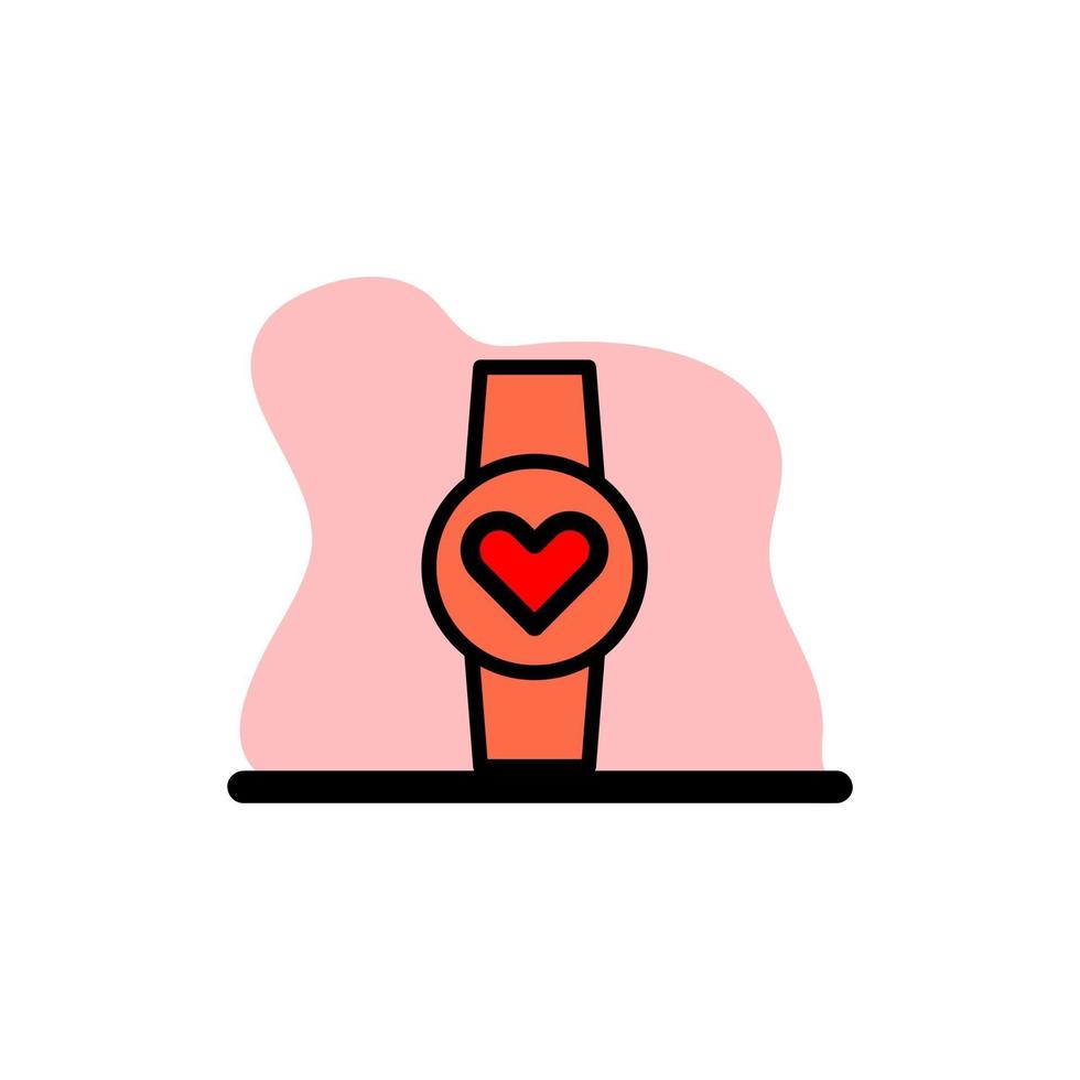 Heart Watch Icon Vector Concept Illustration Design