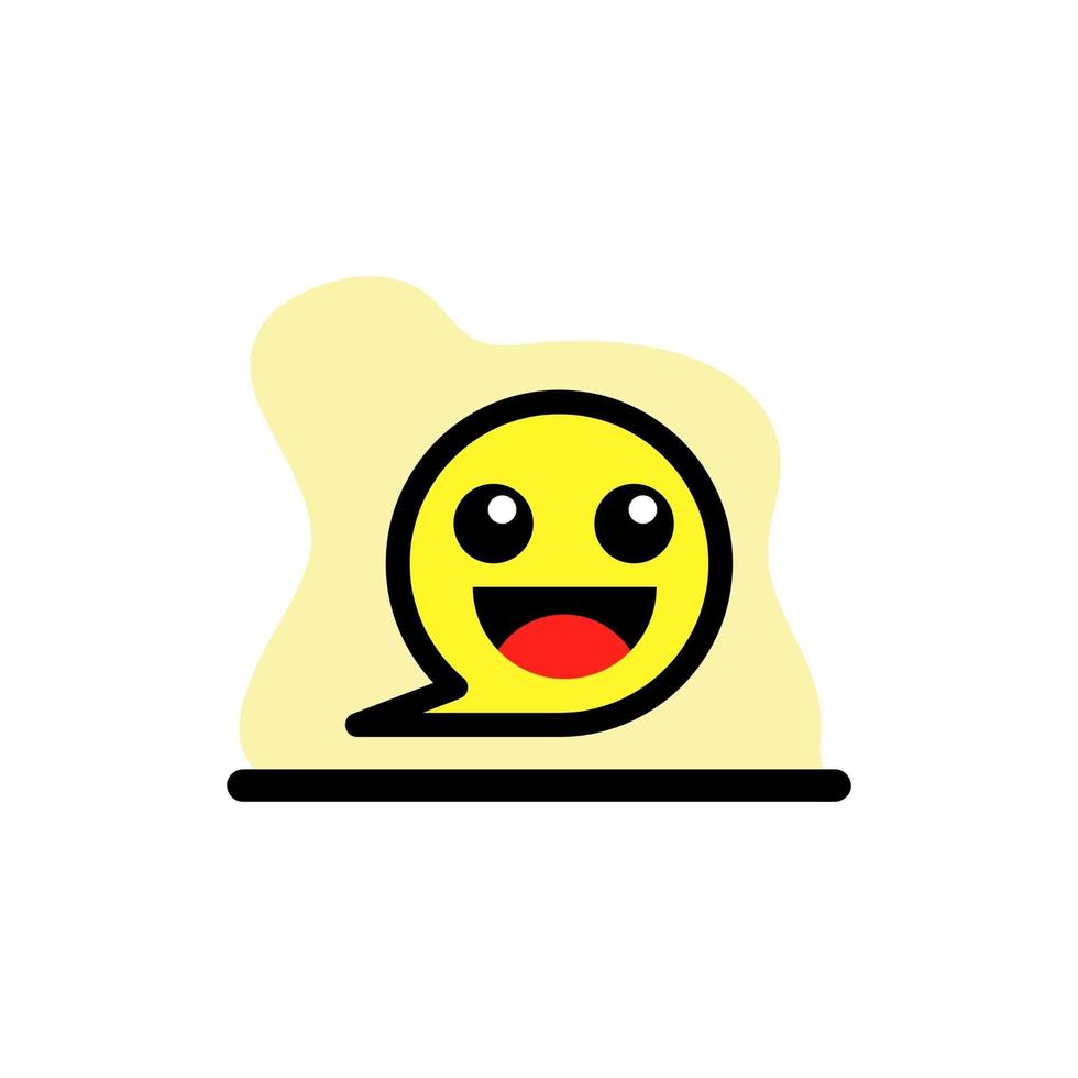 Smile Emoji Text Bubble Vector Icon Conceptual Design Illustration