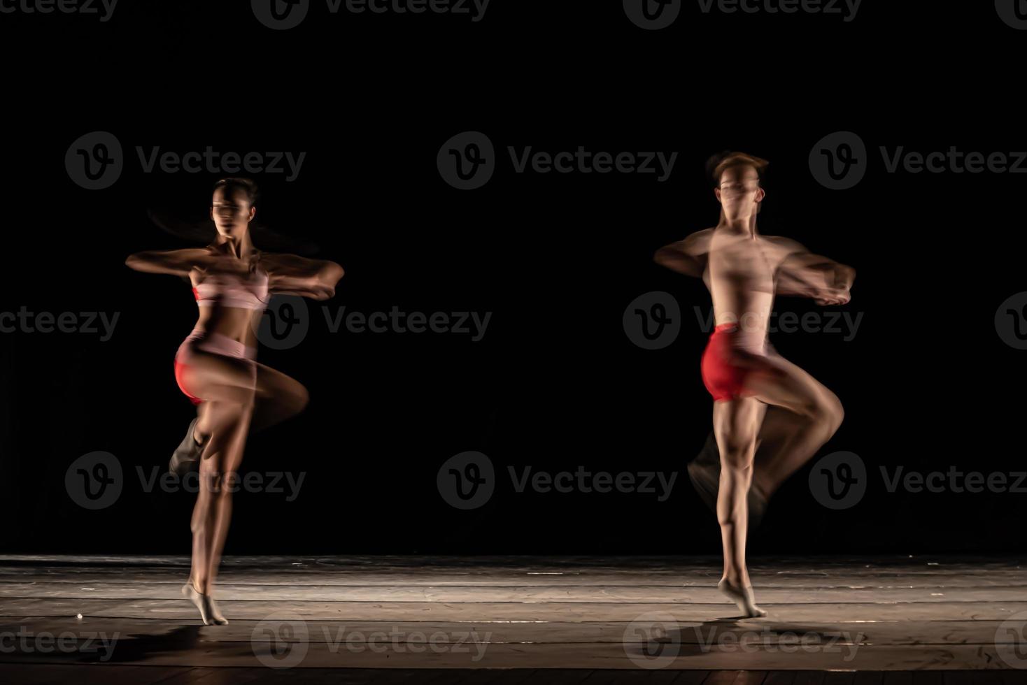 The abstract movement of the dance photo
