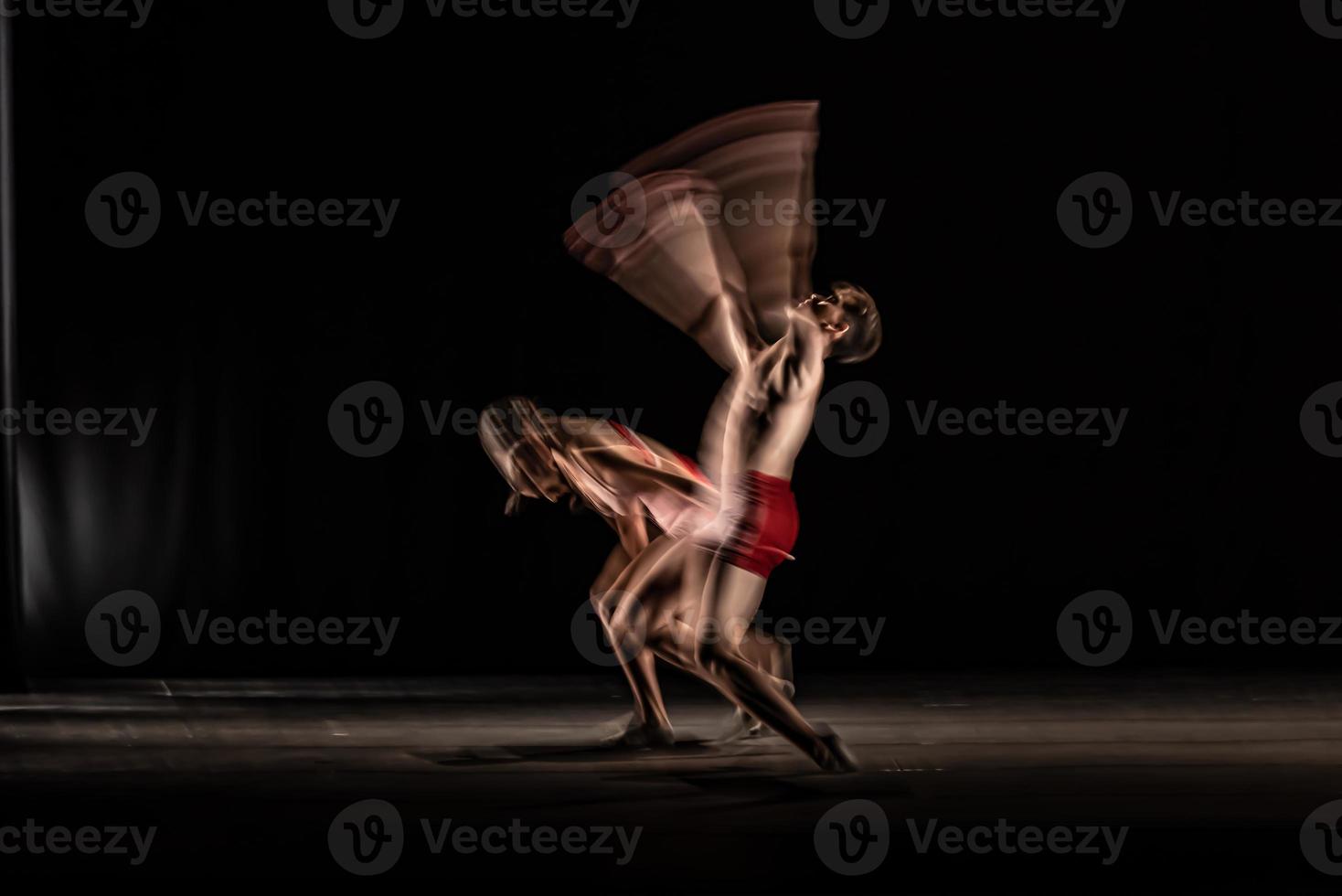 The abstract movement of the dance photo