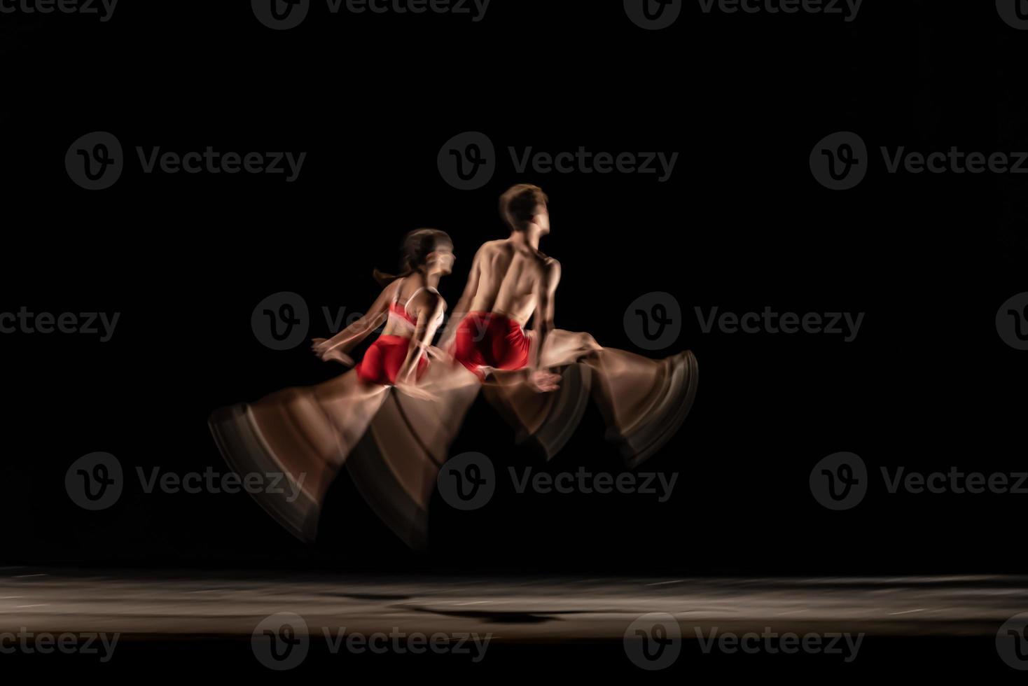 The abstract movement of the dance photo