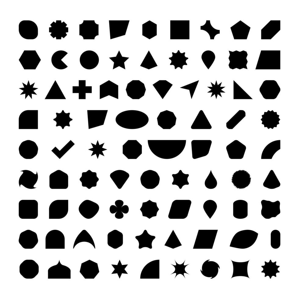 80  Basic Shapes Silhouette vector