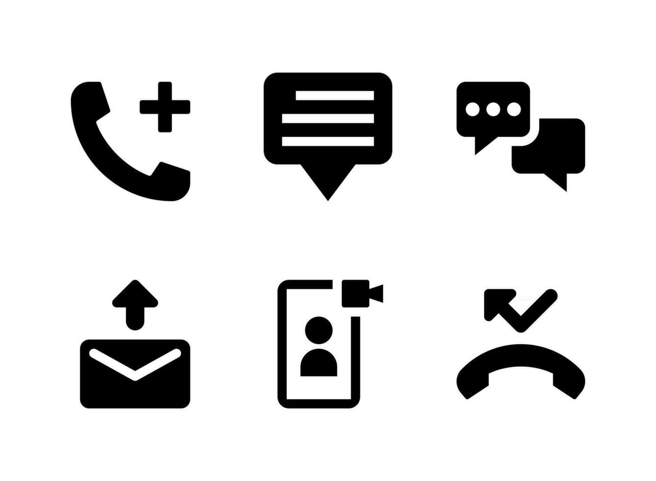 conjunto simple de iconos sólidos vectoriales relacionados con la comunicación vector