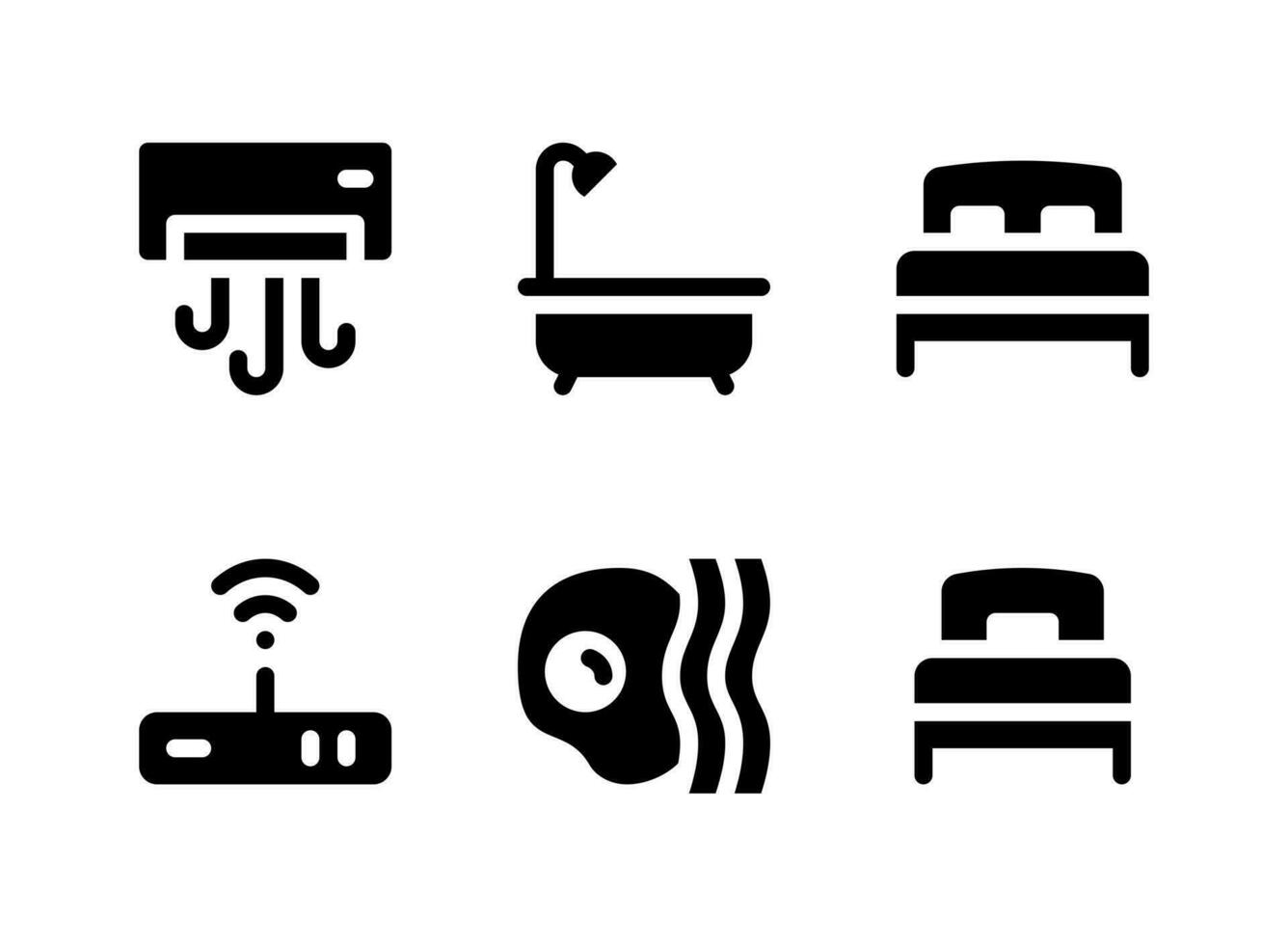 Simple Set of Hotel Service Related Vector Solid Icons