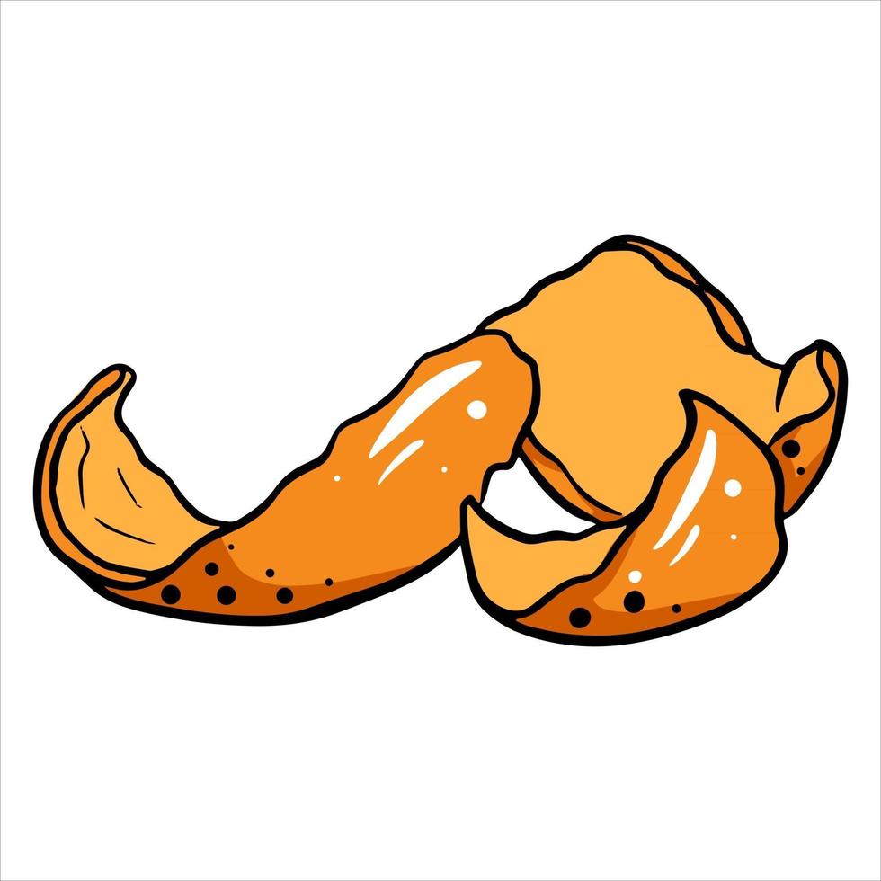Mandarin Mandarin peel Citrus fruits Vitamin C Cartoon style vector