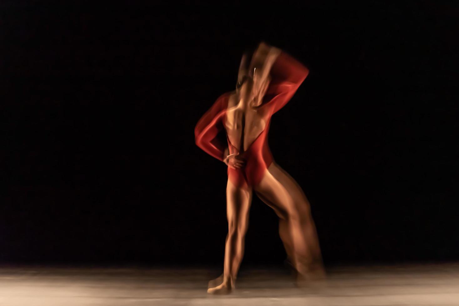 The abstract movement of the dance photo