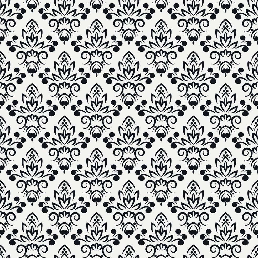 black ornamental seamless pattern vector