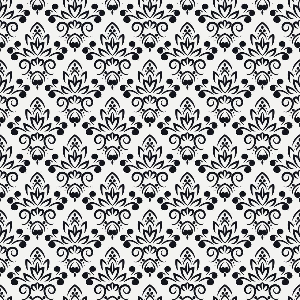 black ornamental seamless pattern vector