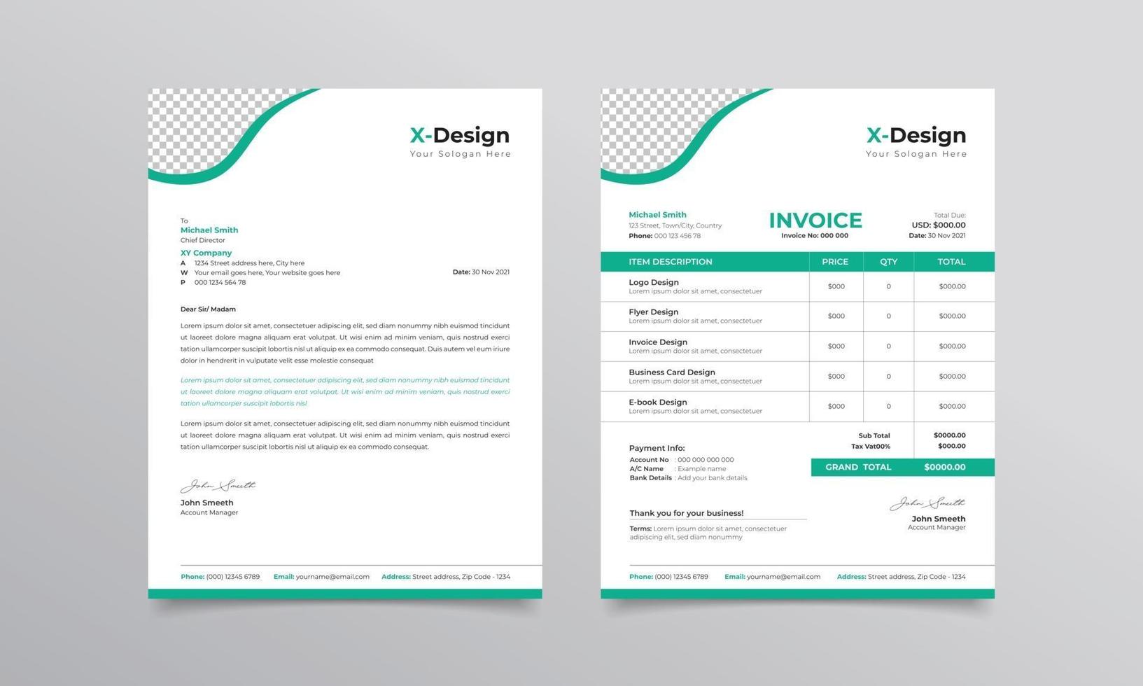 Travel agency and photography letterhead and invoice template Intended For Photography Letterhead Templates