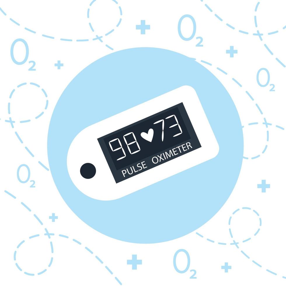 Pulse oximeter top view vector